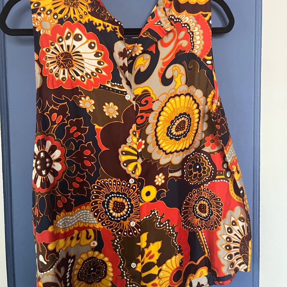 J Crew Silk Camisole EUC Multi floral color Size Large